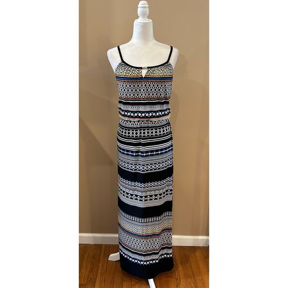 White House Black Market Tribal Multi Color Print Maxi Dress, Size XS - Picture 3 of 6